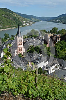 Bacharach wit river rhine in Germany