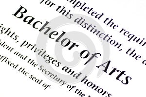 Bachelor of Arts Designation photo