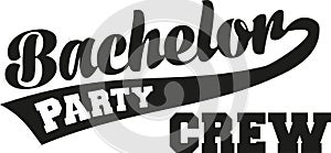 Bachelor party crew with retro font photo