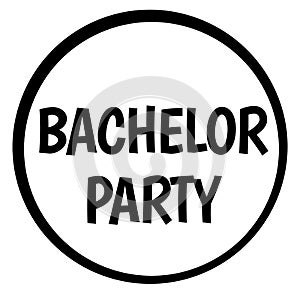 BACHELOR PARTY stamp on white isolated