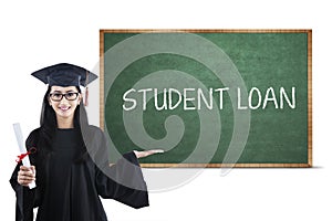 Bachelor and student loan text