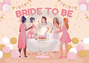 Bachelorette party flat color vector illustration