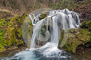Bachkovo waterfalls cascade in Rhodopes Mountain, Bulgaria photo
