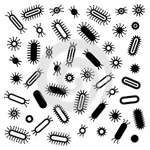 Bacillus coccus bacteria virus symbols