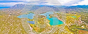 Bacina lakes landscape aerial panoramic view