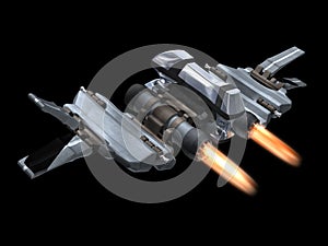 Back and above view of a StarFighter in action photo