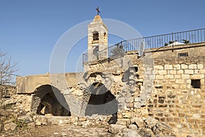 Back of the Ancient Maronite Church at Bar`am National Park Israel