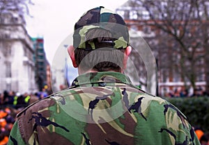 Back of army soldier
