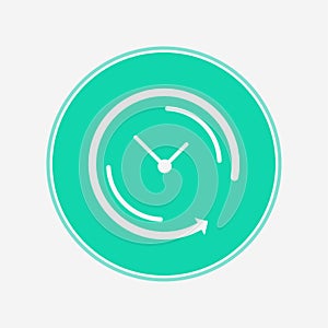 Back arrow around clock vector icon sign symbol