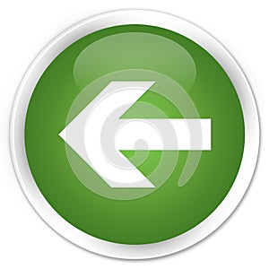 Back arrow icon premium soft green round button