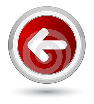 Back arrow icon prime red round button