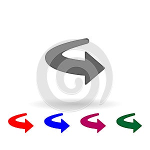Back arrow multi color icon. Simple glyph, flat vector of web icons for ui and ux, website or mobile application