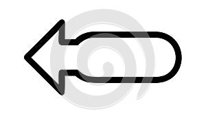 Back arrow outline icon: previous, undo, return, navigation, user interface, vector design Generative AI