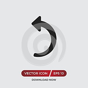 Back arrow vector icon in modern design style for web site and mobile app