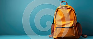 Back bag stationery nobody schoolbag object colorful school background educational backpack children