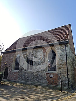 Back of BedERN HALL IN York city England UK wedding venue historic building