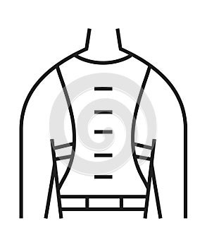 Back brace icon. Orthopaedic rehabilitation icon vector. Physical therapy