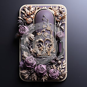 Back Case with decorative 3D elements including flowers and leaves