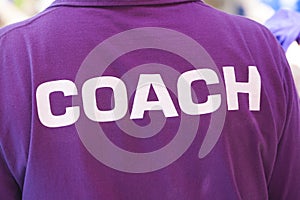 Back of a coach's shirt