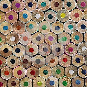 Back of colored pencils