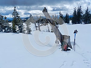 Back Country Skiiers Respite: Darland Mountain Views after the long hike up photo