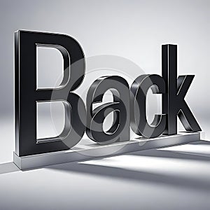 BACK 3D text effect isolated on a background