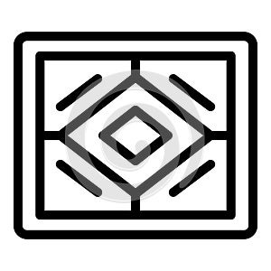 Back door mat icon outline vector. Exit doormat