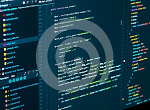 1. Back-end coding workflow of the web developing using php language. Programming concept
