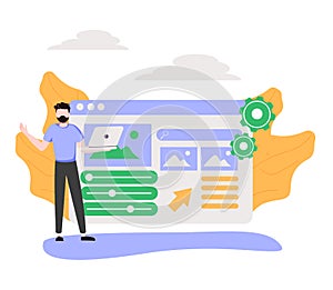 Back end development abstract concept vector illustration. Software development process, computer