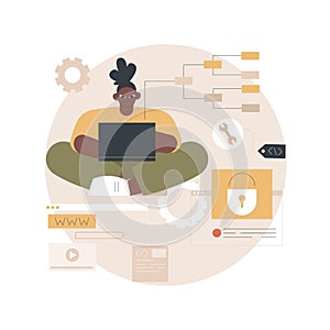 Back end development abstract concept vector illustration.