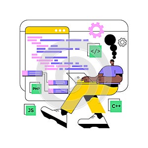 Back end development abstract concept vector illustration.