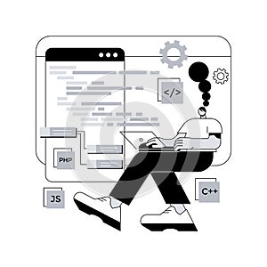 Back end development abstract concept vector illustration.