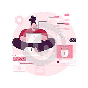 Back end development abstract concept vector illustration.