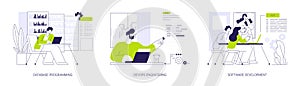 Back end development abstract concept vector illustrations.