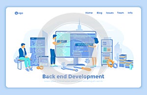 Back-end Development, Coding, Testing, Software  Engineering, Programming languages. Team of programmers write program code
