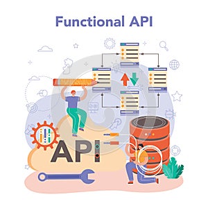 Back end development concept. Software development process