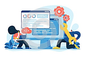 Back end development concept vector illustration