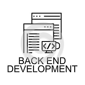 back end development icon. Element of web development signs with name for mobile concept and web apps. Detailed back end