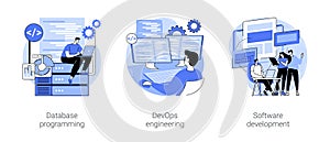 Back end development isolated cartoon vector illustrations se