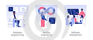 Back end development isolated concept vector illustrations.