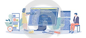 Back End Development. Software development process. Website architecture improvement. Programming and coding.