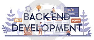 Back end development typographic header concept. Software