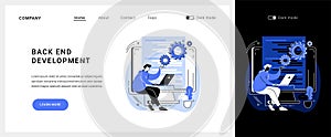 Back end development vector concept landing page.
