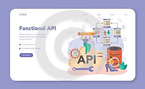 Back end development web banner or landing page. Software development