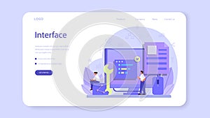 Back end development web banner or landing page. Software development