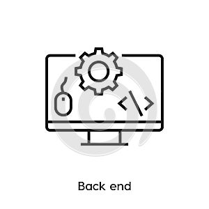 Back end icon vector. Back end icon vector symbol illustration. Modern simple vector icon for your design.