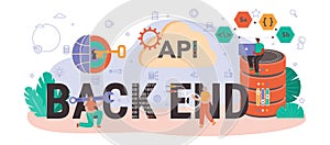 Back end typographic header. Software development process. Website architecture