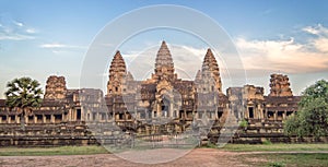 Back entry of Angkor Wat temple, Siem Rep Cambodia photo