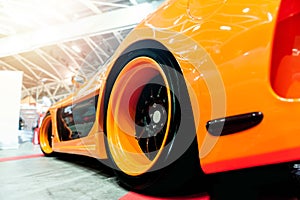 Back of a generic orange sport car