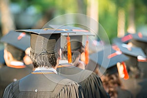 Back of graduates during commencement photo